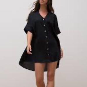 Soma Black Button-Down Swim Coverup
